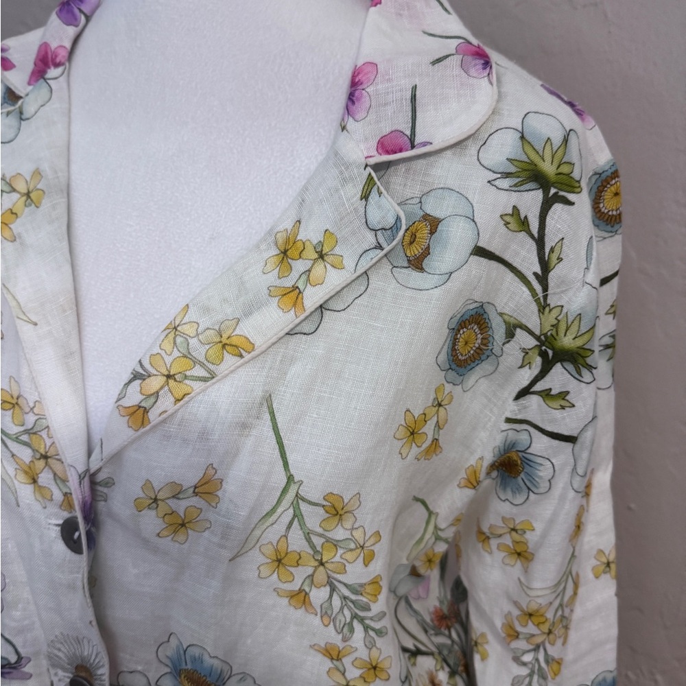 Johnny Was Floral Linen Blazer - Picture 3 of 9